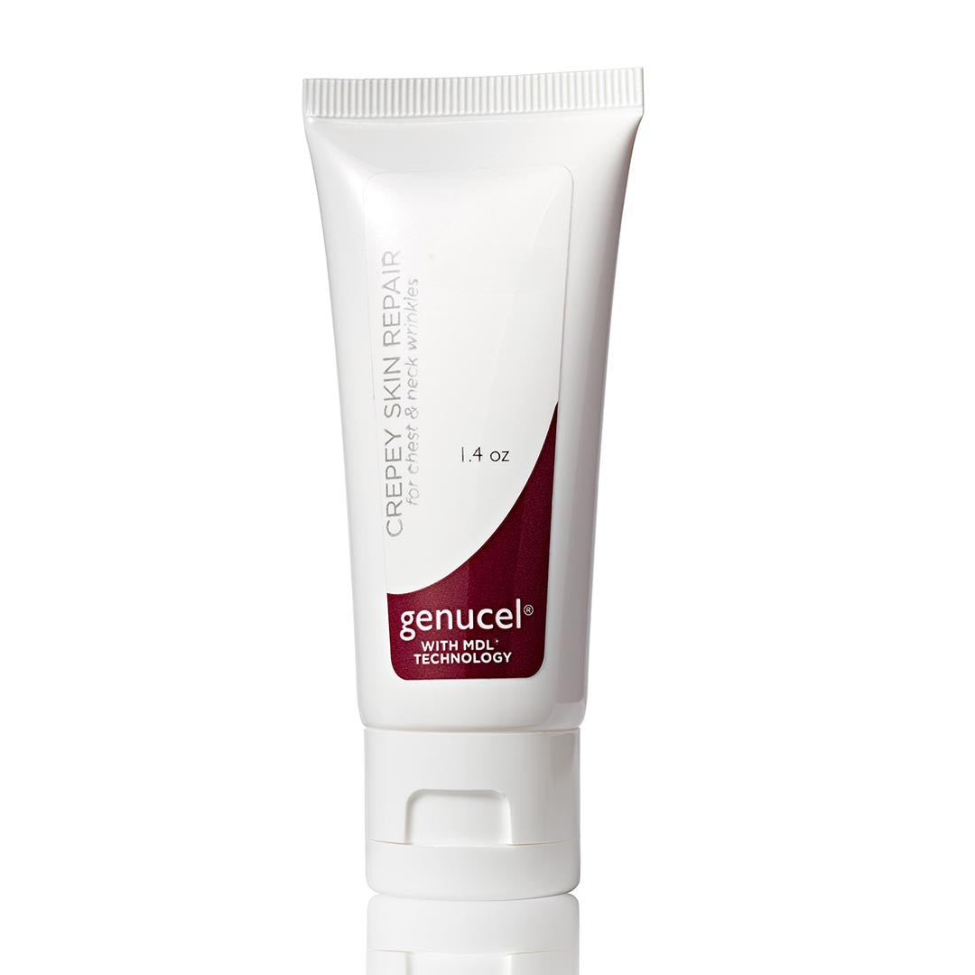 Genucel skin repair cream tube on a white background