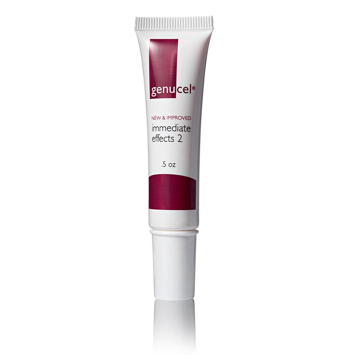 Genucel immediate effects 2 skincare tube on a white background