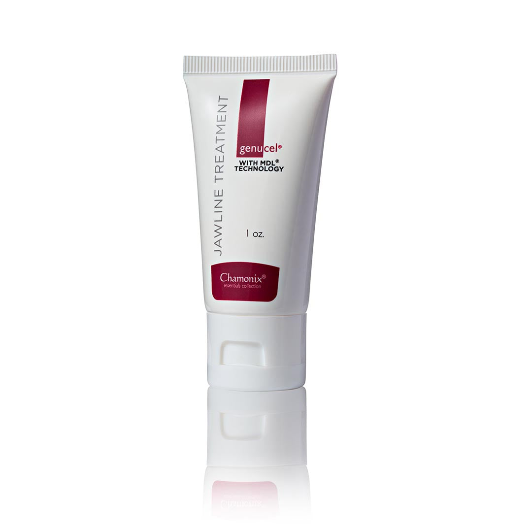 A skincare product from Genucel Skin Care.   This product is named Genucel Jawline Treatment with MDL Technology.